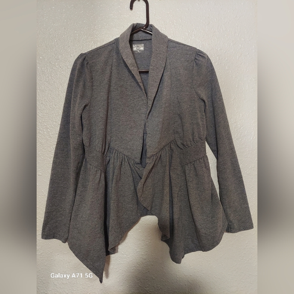 Converse Medium long sleeve gray flyaway cardigan cotton